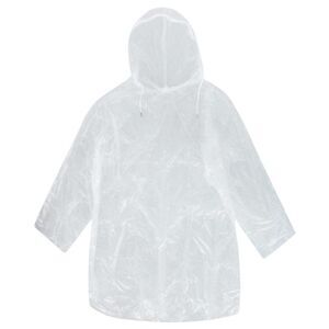 CTM Kids' Clear Rain Poncho with Stringed Hood